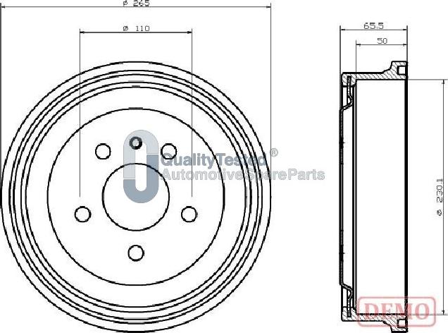 Japanparts TA0413JM - Гальмівний барабан autocars.com.ua