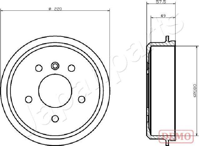 Japanparts TA-0500C - Гальмівний барабан autocars.com.ua