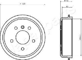 Japanparts TA-0500 - Гальмівний барабан autocars.com.ua