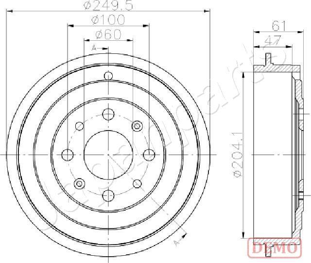 Japanparts TA-0606C - Тормозной барабан avtokuzovplus.com.ua