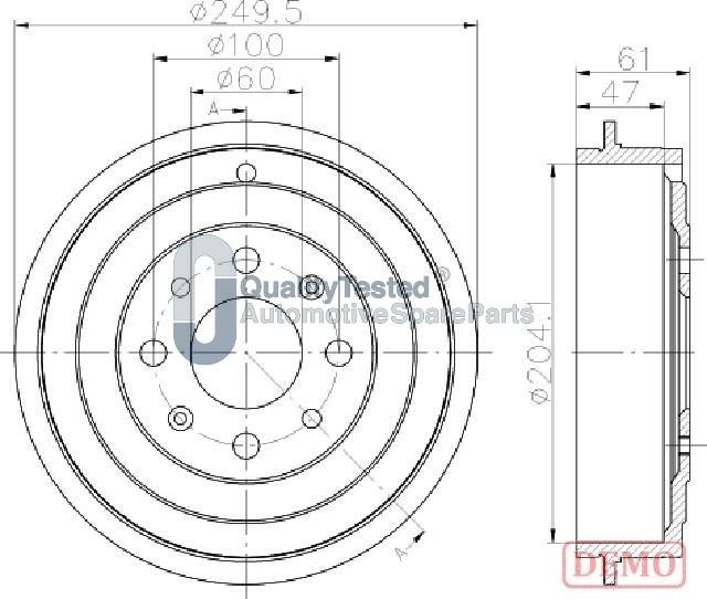 Japanparts TA0606JM - Тормозной барабан avtokuzovplus.com.ua