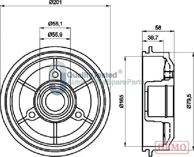 Japanparts TA0607JM - Тормозной барабан avtokuzovplus.com.ua