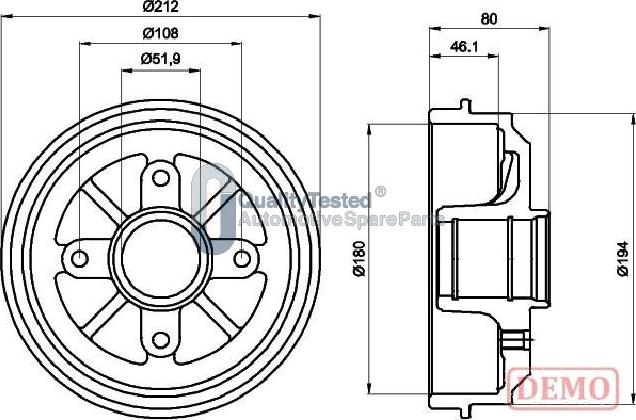 Japanparts TA0608JM - Тормозной барабан autodnr.net