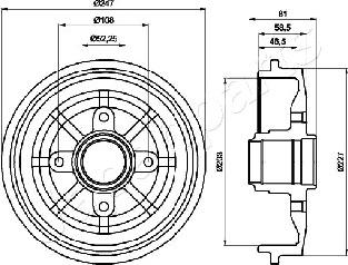 Japanparts TA-0609 - Гальмівний барабан autocars.com.ua