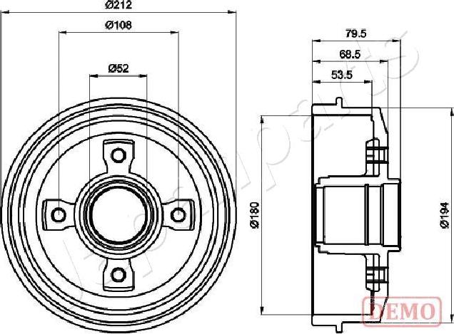 Japanparts TA-0612C - Гальмівний барабан autocars.com.ua