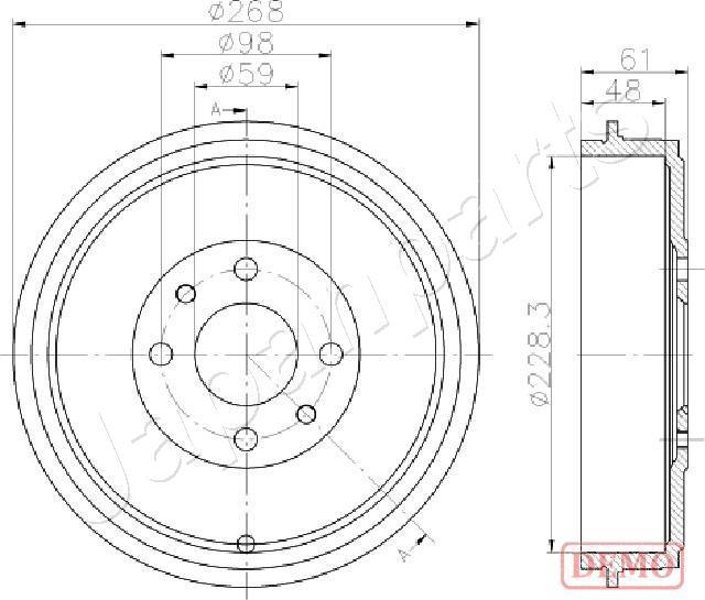 Japanparts TA-0613C - Тормозной барабан avtokuzovplus.com.ua