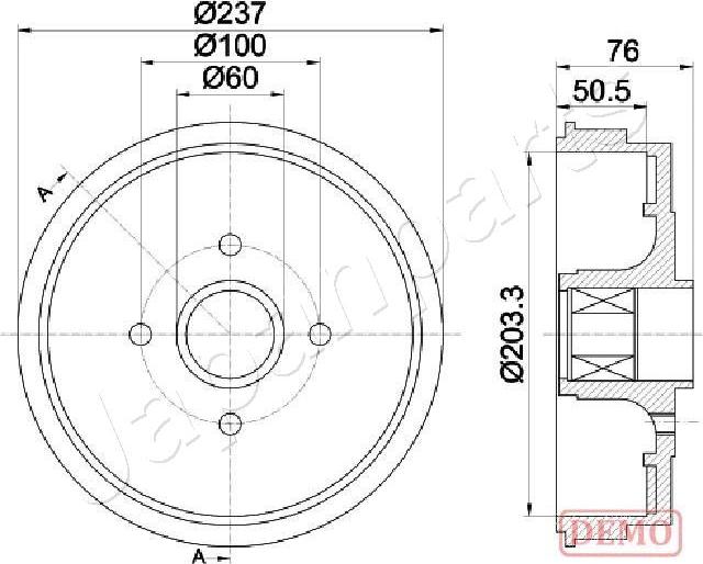 Japanparts TA-0700C - Тормозной барабан avtokuzovplus.com.ua