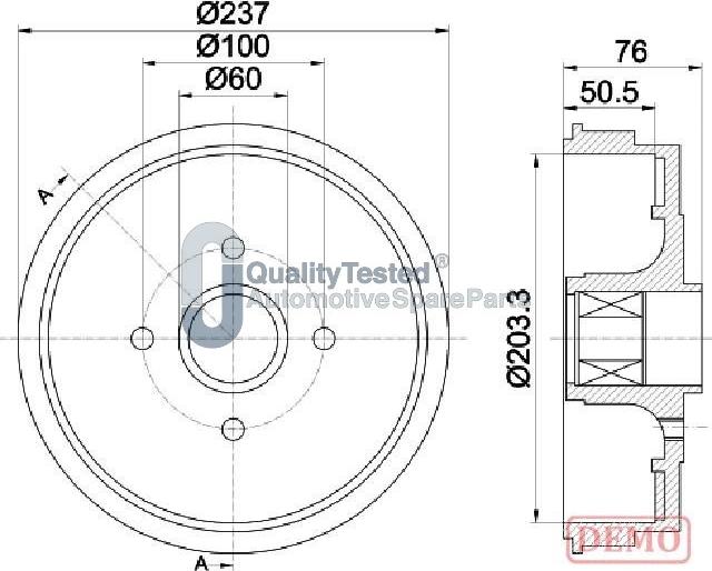 Japanparts TA0700JM - Гальмівний барабан autocars.com.ua