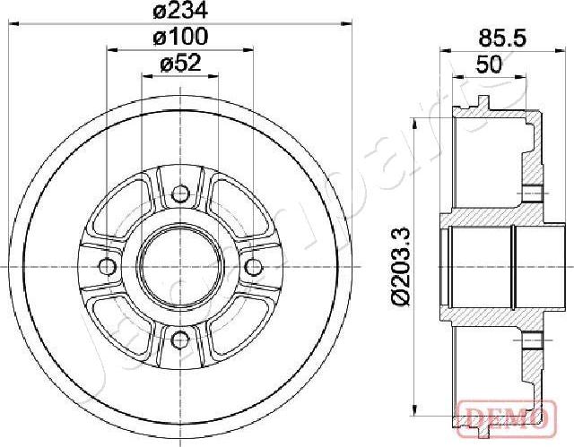 Japanparts TA-0702C - Гальмівний барабан autocars.com.ua