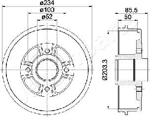 Japanparts TA-0702 - Гальмівний барабан autocars.com.ua