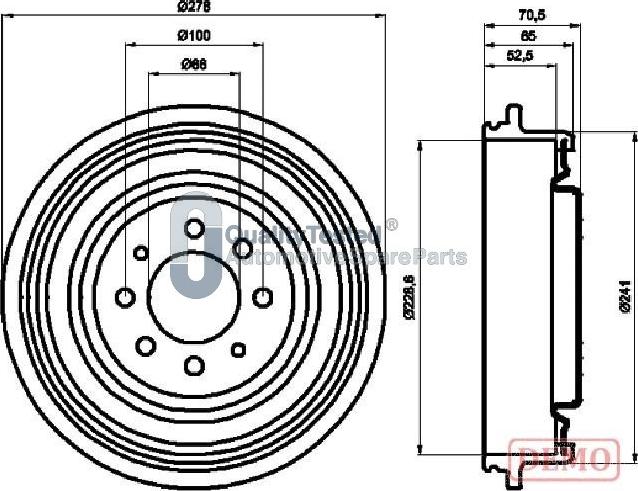 Japanparts TA0703JM - Гальмівний барабан autocars.com.ua