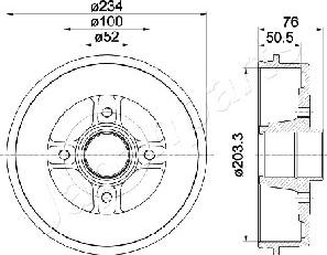 Japanparts TA-0704 - Гальмівний барабан autocars.com.ua