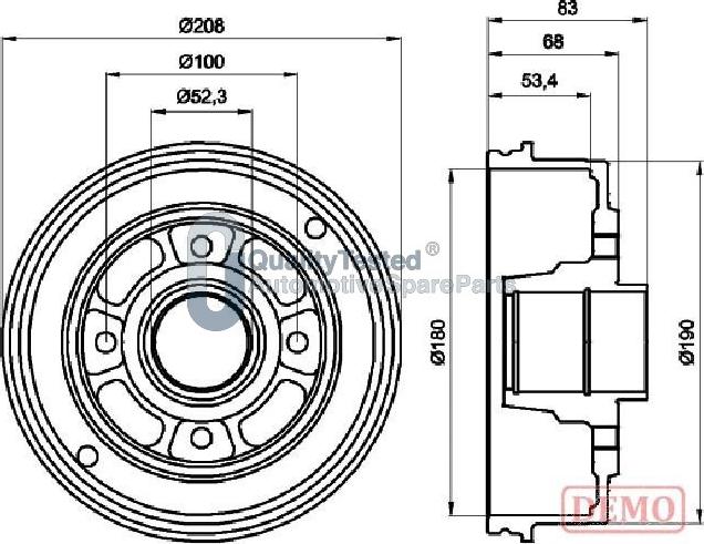 Japanparts TA0707JM - Гальмівний барабан autocars.com.ua