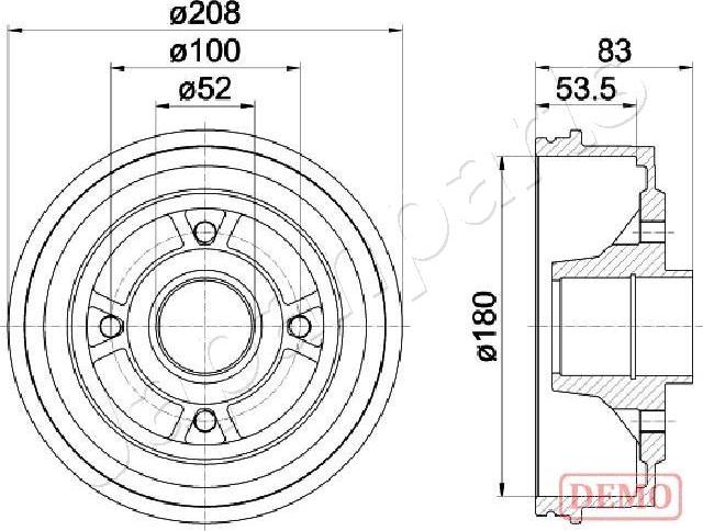 Japanparts TA-0709C - Гальмівний барабан autocars.com.ua