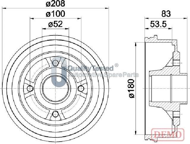 Japanparts TA0709JM - Гальмівний барабан autocars.com.ua