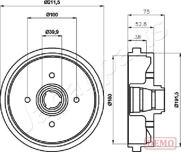 Japanparts TA-0901C - Гальмівний барабан autocars.com.ua