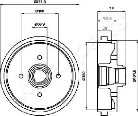 Japanparts TA-0901 - Тормозной барабан avtokuzovplus.com.ua