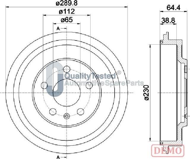 Japanparts TA0911JM - Гальмівний барабан autocars.com.ua