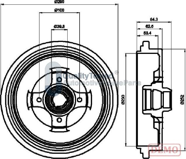 Japanparts TA0913JM - Гальмівний барабан autocars.com.ua