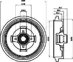 Japanparts TA-0913 - Гальмівний барабан autocars.com.ua