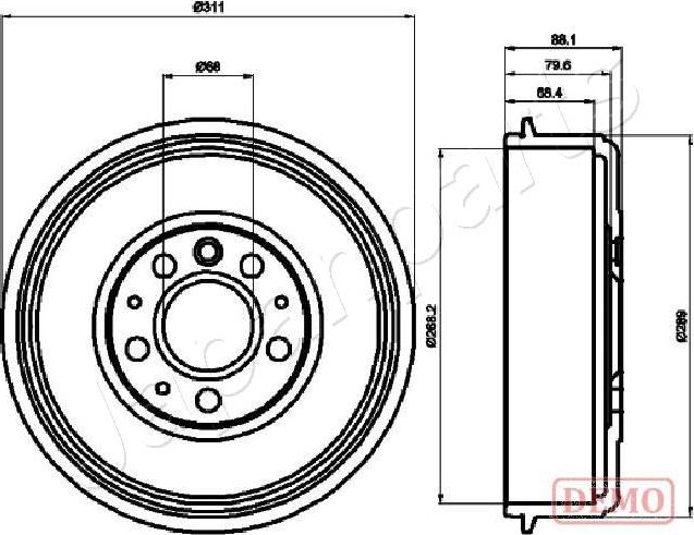 Japanparts TA-0914C - Гальмівний барабан autocars.com.ua