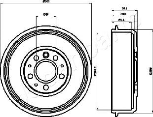 Japanparts TA-0914 - Гальмівний барабан autocars.com.ua