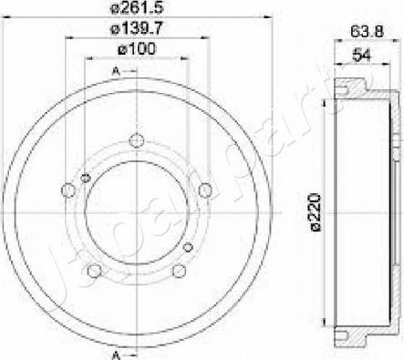 Japanparts TA-819C - Гальмівний барабан autocars.com.ua