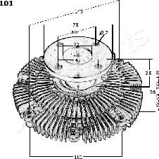 Japanparts VC-101 - Зчеплення, вентилятор радіатора autocars.com.ua