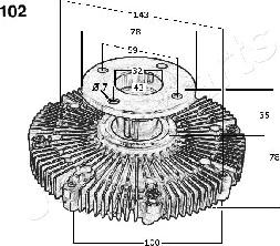 Japanparts VC-102 - Зчеплення, вентилятор радіатора autocars.com.ua