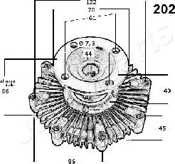 Japanparts VC-202 - Зчеплення, вентилятор радіатора autocars.com.ua