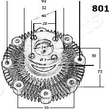 Japanparts VC-801 - Зчеплення, вентилятор радіатора autocars.com.ua