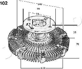 Japko 36102 - Зчеплення, вентилятор радіатора autocars.com.ua