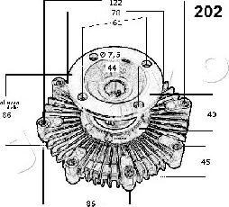 Japko 36202 - Зчеплення, вентилятор радіатора autocars.com.ua