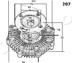 Japko 36207 - Зчеплення, вентилятор радіатора autocars.com.ua