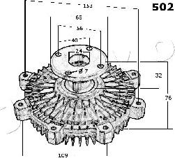 Japko 36502 - Зчеплення, вентилятор радіатора autocars.com.ua