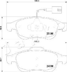 Japko 500243 - Гальмівні колодки, дискові гальма autocars.com.ua