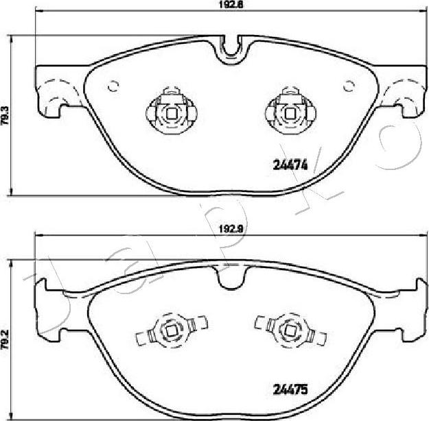 Japko 500347 - Тормозные колодки, дисковые, комплект avtokuzovplus.com.ua