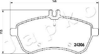 Japko 500511 - Гальмівні колодки, дискові гальма autocars.com.ua