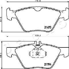 Japko 500520 - Тормозные колодки, дисковые, комплект autodnr.net