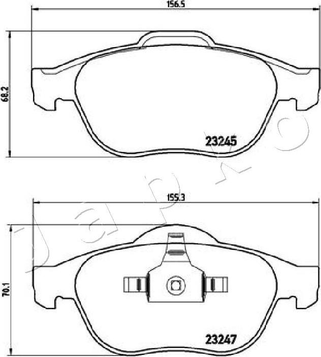 Japko 500708 - Тормозные колодки, дисковые, комплект avtokuzovplus.com.ua