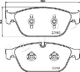 Japko 500930 - Тормозные колодки, дисковые, комплект avtokuzovplus.com.ua