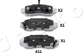 Japko 50411 - Тормозные колодки, дисковые, комплект autodnr.net