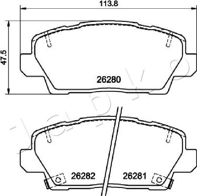 Japko 50K37 - Гальмівні колодки, дискові гальма autocars.com.ua