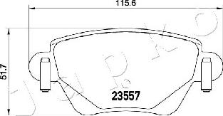 Japko 510305 - Тормозные колодки, дисковые, комплект avtokuzovplus.com.ua