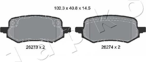 Japko 510323 - Тормозные колодки, дисковые, комплект avtokuzovplus.com.ua