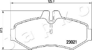 Japko 510513 - Тормозные колодки, дисковые, комплект avtokuzovplus.com.ua