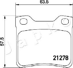 Japko 510615 - Тормозные колодки, дисковые, комплект avtokuzovplus.com.ua