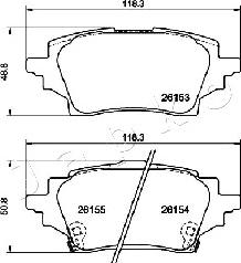 Japko 51263 - Гальмівні колодки, дискові гальма autocars.com.ua