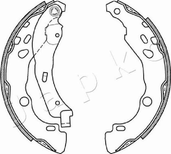 Japko 550602 - Комплект гальм, барабанний механізм autocars.com.ua