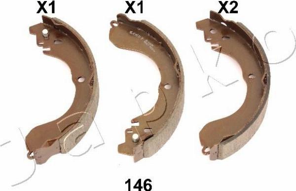 Japko 55146 - Комплект гальм, барабанний механізм autocars.com.ua